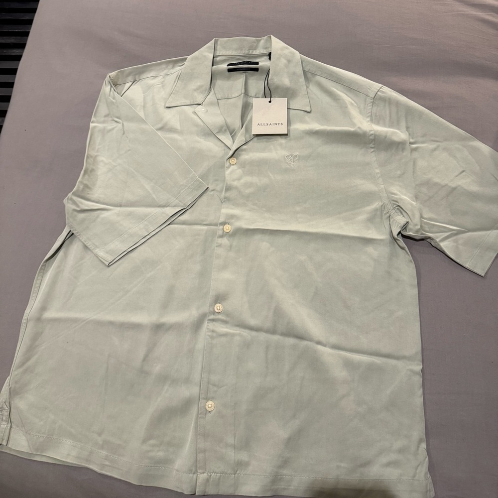 All Saints Sage Green Oversized Shirt